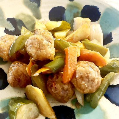 ソースミニトマト酢豚